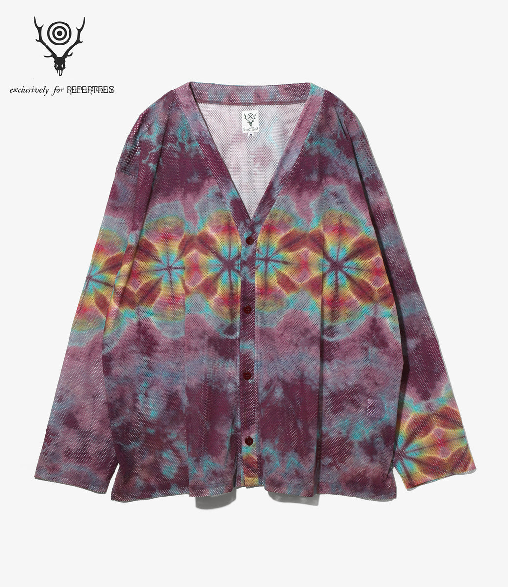 Long Sleeve V-Neck Cardigan - Knit Mesh / Tie dye – NEPENTHES