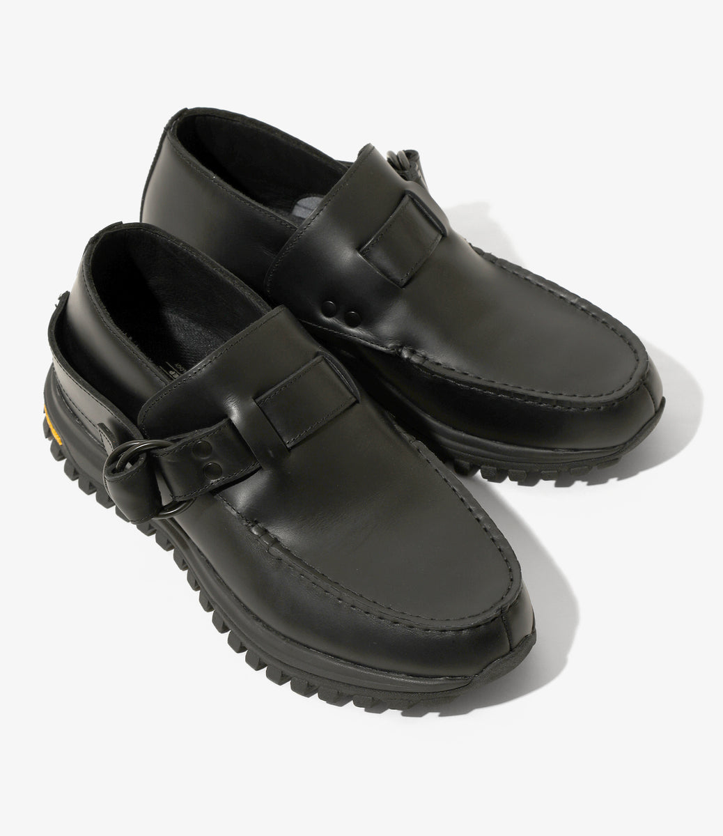 SO MEN ブラックレザー 48サイズ　注）キズあり ENGINEERED GARMENTS〉x〈SUICOKE〉Ring Moc - Smooth Leather