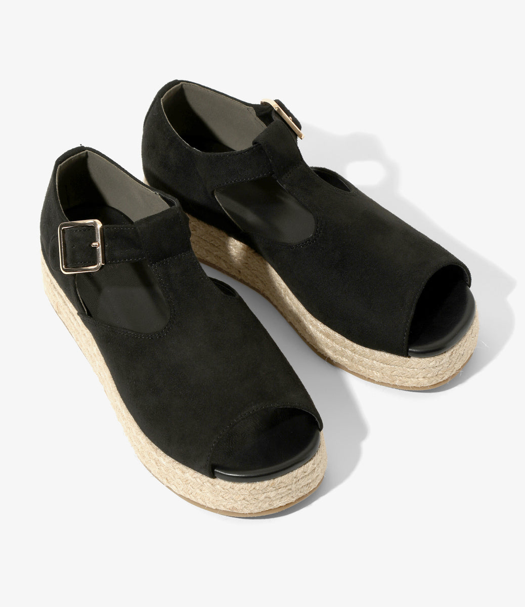 Espadrilles Platform -Black Suede – NEPENTHES ONLINE STORE