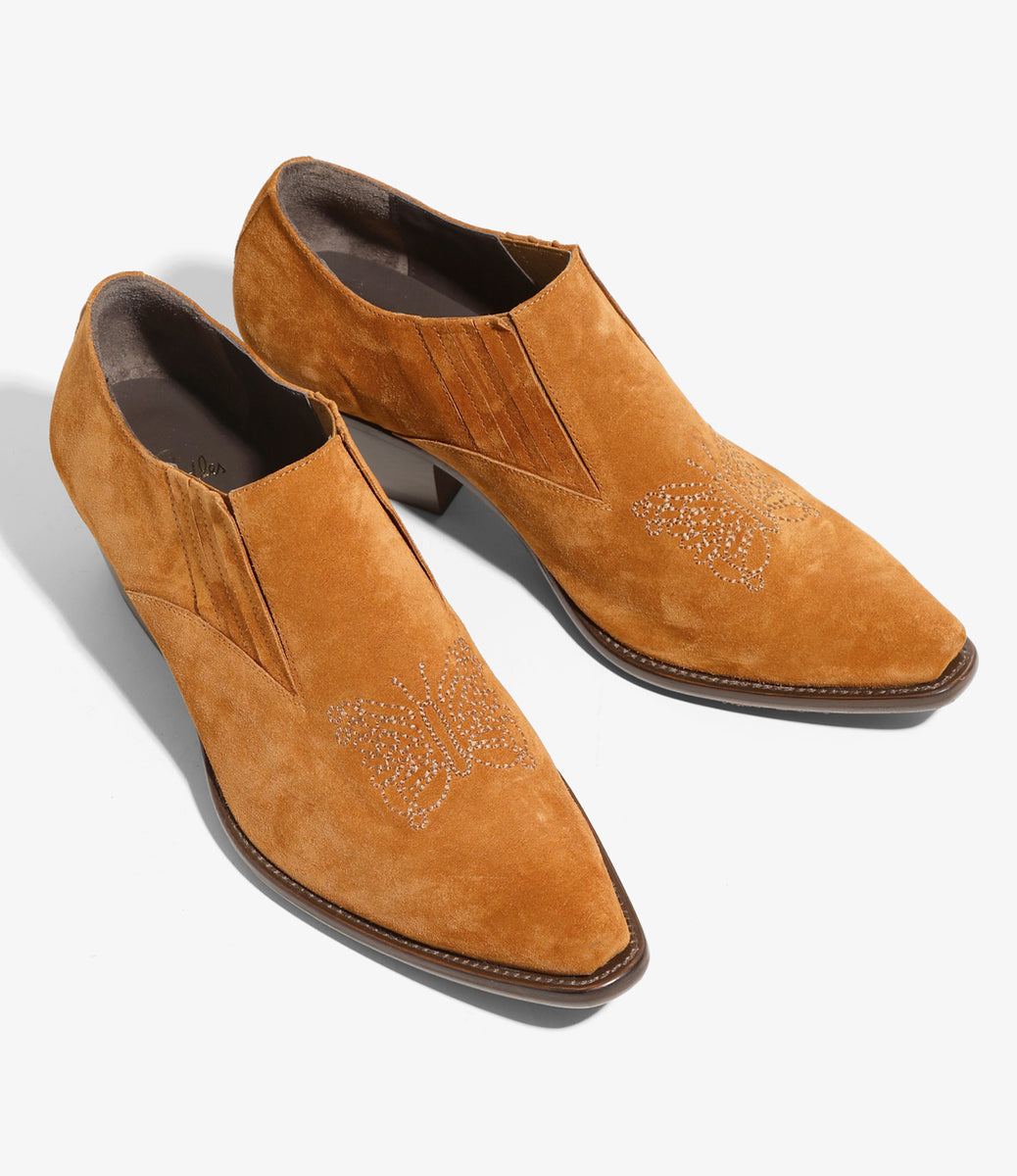 Heeled Papillon Stitched Cowboy Shoe - Suede – NEPENTHES ONLINE STORE