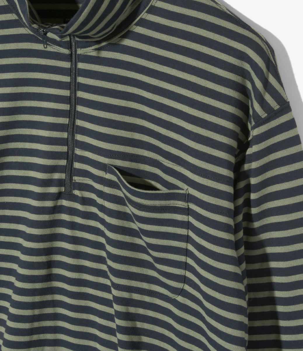 Zip Mock Neck - PC Stripe Jersey – NEPENTHES ONLINE STORE