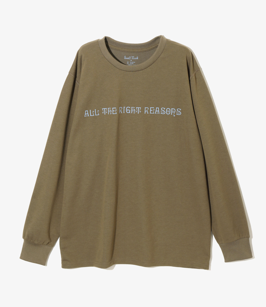 L/S Crew Neck Tee - ALL THE RIGHT REASONS – NEPENTHES ONLINE STORE