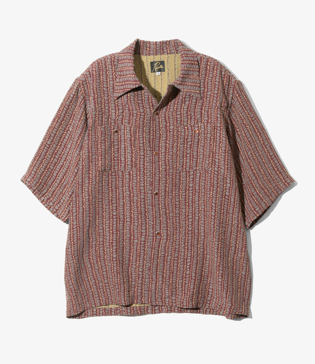 S/S Cowboy One-Up Shirt - R/AC/PE Abstract Stripe Jq. – NEPENTHES ...