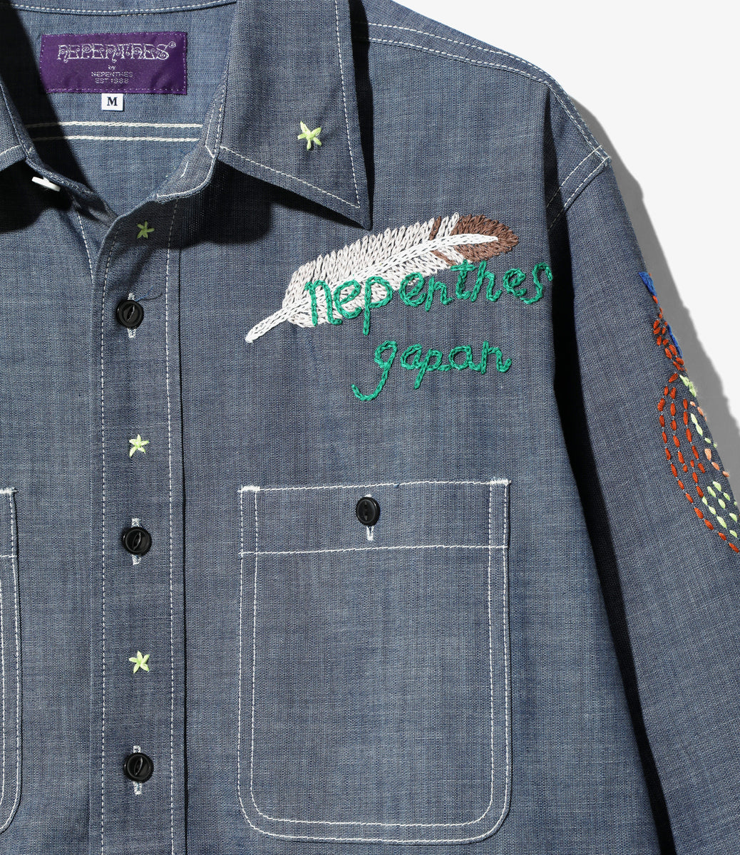 NEPENTHES x OTAKARA NYC - Work Shirt - Cotton Chambray