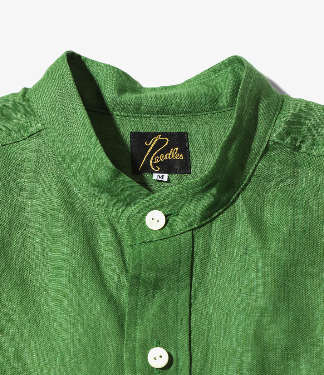 Band Collar Work Shirt - Linen Canvas – NEPENTHES ONLINE STORE