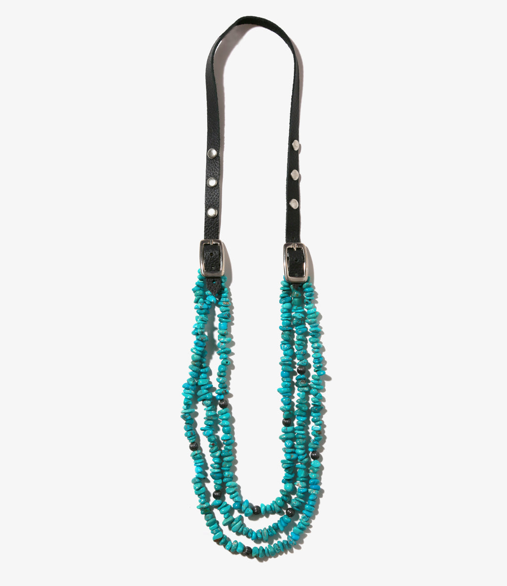 Turquoise Leather Necklace – NEPENTHES ONLINE STORE