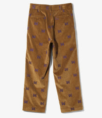 Straight Trouser-Papillon Emb. Corduroy
