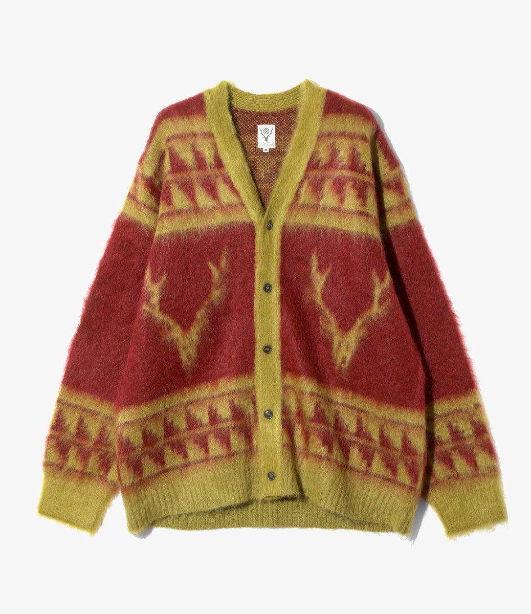 Mohair V Neck Cardigan Sweater - Nordic Skull – NEPENTHES ONLINE STORE