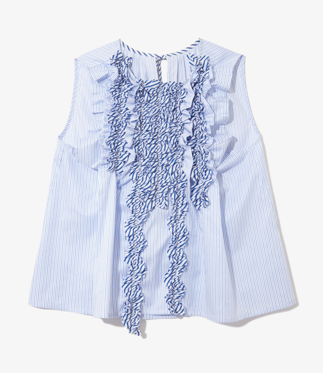 Sleeveless Frill Shirt - Stripe – NEPENTHES ONLINE STORE