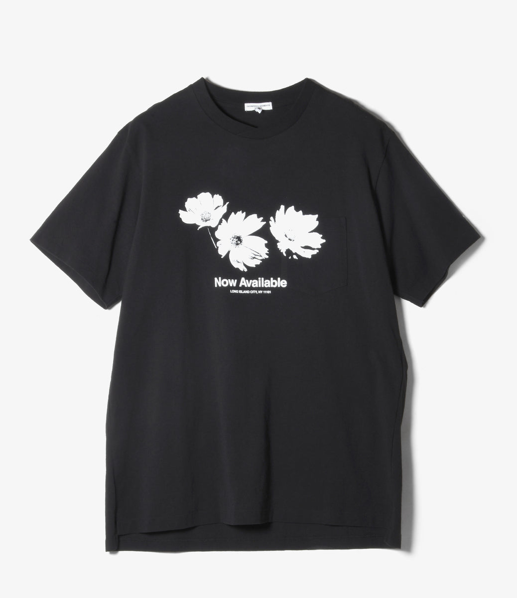 Printed Cross Crew Neck T-shirt- Flower – NEPENTHES ONLINE STORE