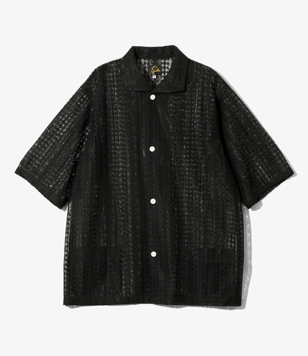 S/S Widespread Collar Shirt - Raschel Lace – NEPENTHES ONLINE STORE