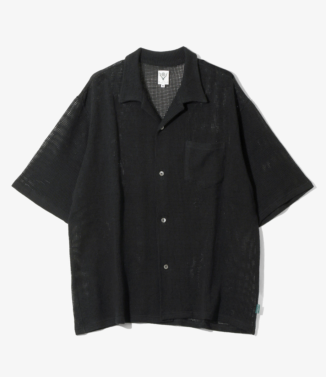 S/S Open Collar Shirt - Cotton Mesh – NEPENTHES ONLINE STORE