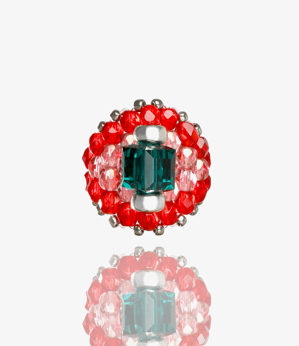 NEEDLES〉x〈TIE A KNOT〉Square Crystal Beads Ring – NEPENTHES
