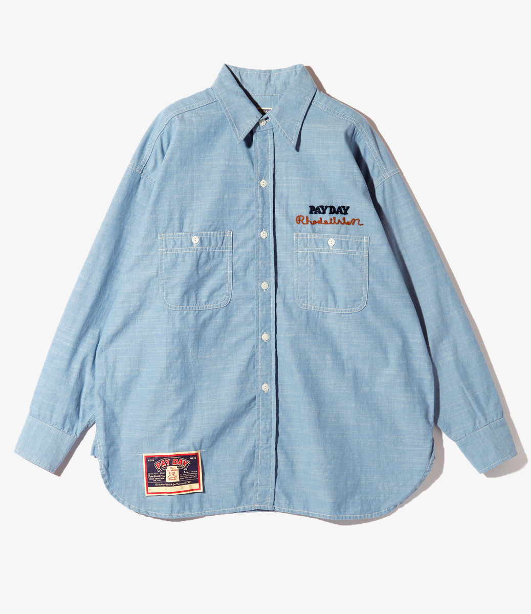 Rhodolirion × Pay Day Work Shirt - Chambray Blue