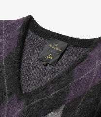 〈NEEDLES〉 x 〈BROOKS BROTHERS〉Mohair V Neck Sweater - Argyle