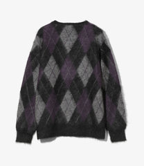 〈NEEDLES〉 x 〈BROOKS BROTHERS〉Mohair V Neck Sweater - Argyle