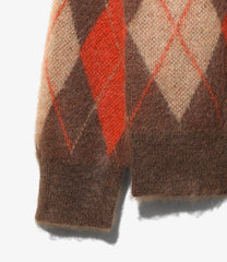 〈NEEDLES〉 x 〈BROOKS BROTHERS〉Mohair V Neck Sweater - Argyle
