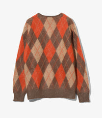 〈NEEDLES〉 x 〈BROOKS BROTHERS〉Mohair V Neck Sweater - Argyle