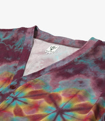 Long Sleeve V-Neck Cardigan - Knit Mesh / Tie dye