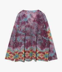 Long Sleeve V-Neck Cardigan - Knit Mesh / Tie dye