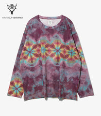 Long Sleeve Crew Neck Shirt - Knit Mesh / Tie dye
