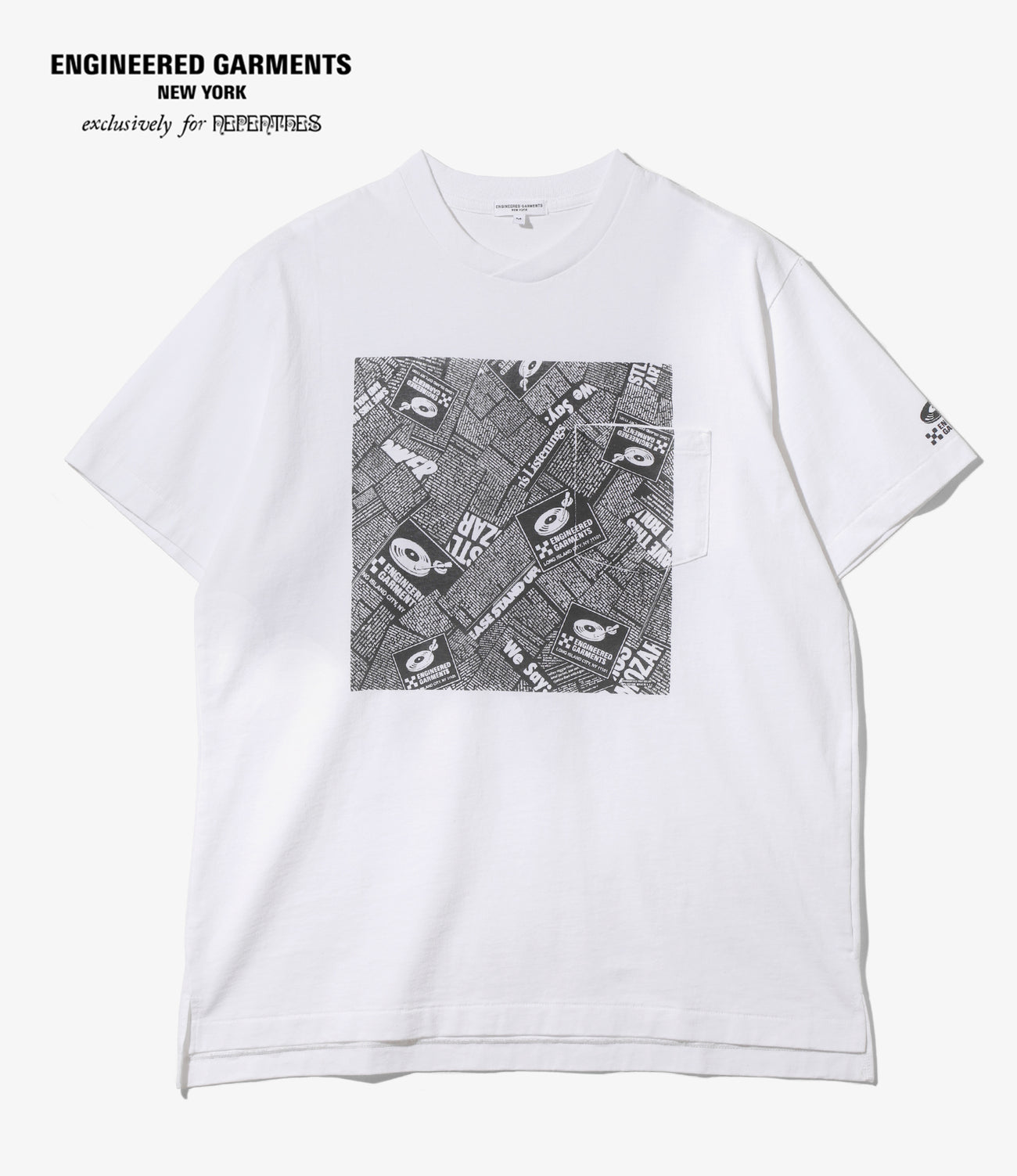 Printed Cross Crew Tee - Newspaper – NEPENTHES ONLINE STORE