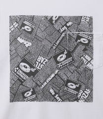 Printed Cross Crew Tee  - Newspaper
