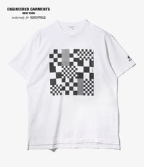 Printed Cross Crew Tee  - Checker