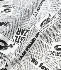 Printed Cross Crew Tee  - Newspaper