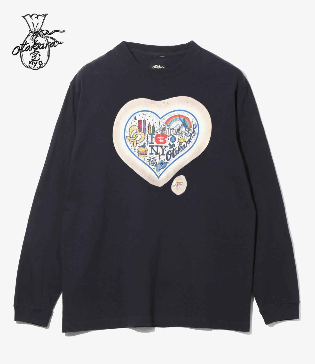 〈OTAKARA NYC〉Long Sleeve Batik Print Tee - Heart