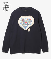 〈OTAKARA NYC〉Long Sleeve Batik Print Tee - Heart