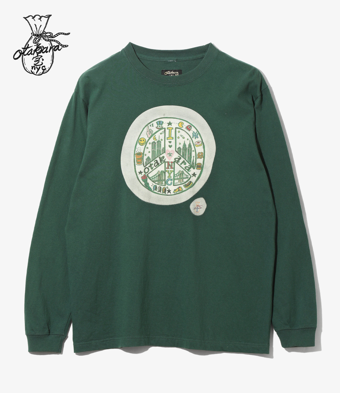 〈OTAKARA NYC〉Long Sleeve Batik Print Tee - Peace