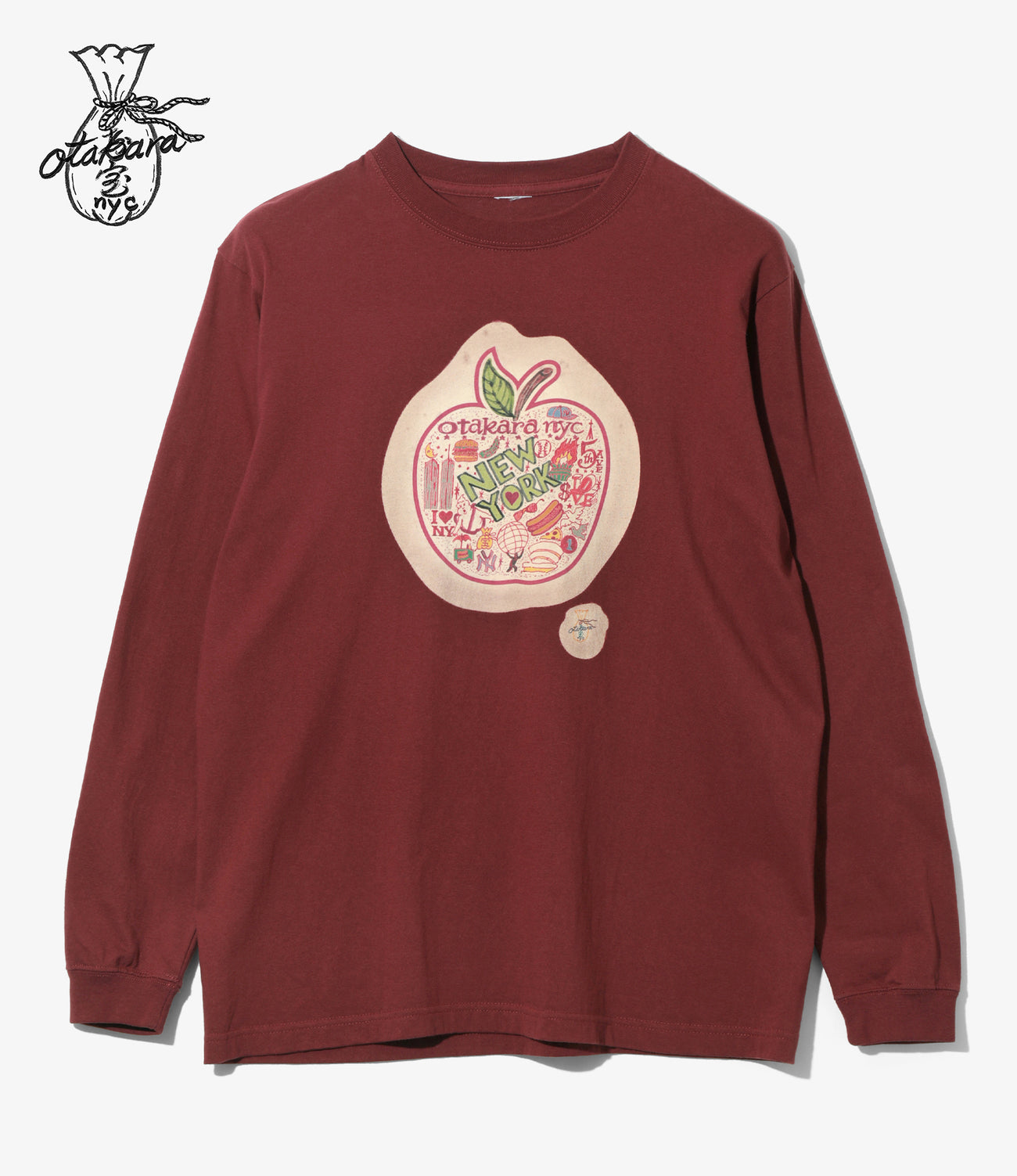〈OTAKARA NYC〉Long Sleeve Batik Print Tee - Apple