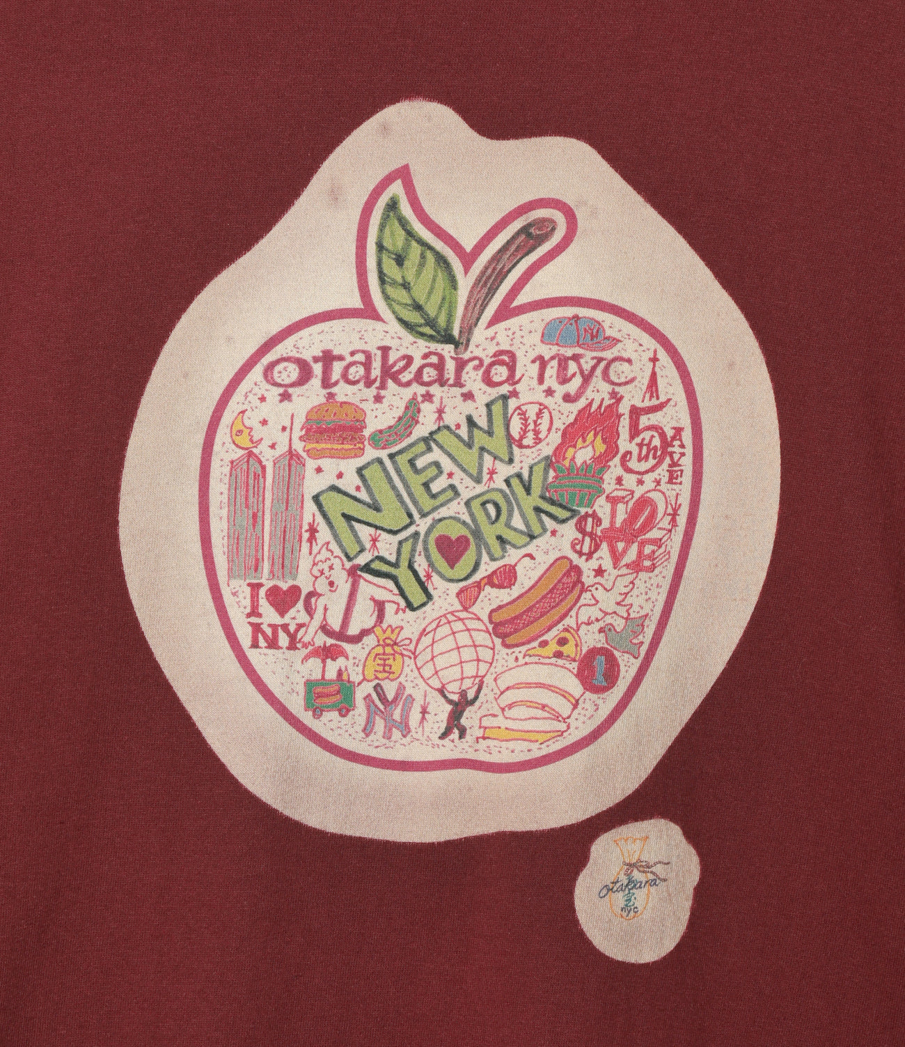 〈OTAKARA NYC〉Long Sleeve Batik Print Tee - Apple