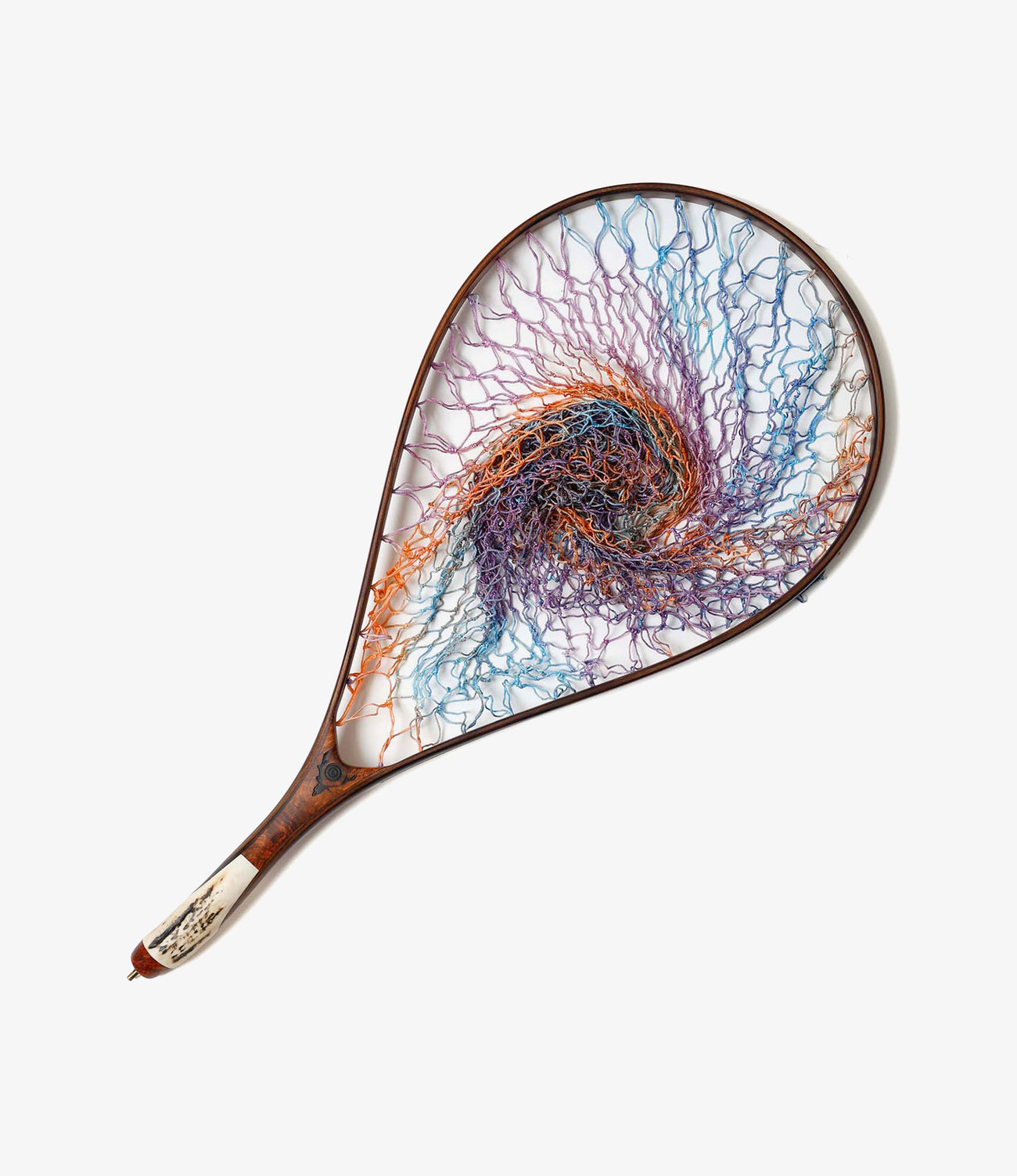 Handmade Tie-Dye Landing Net / Straight - Stag Grip