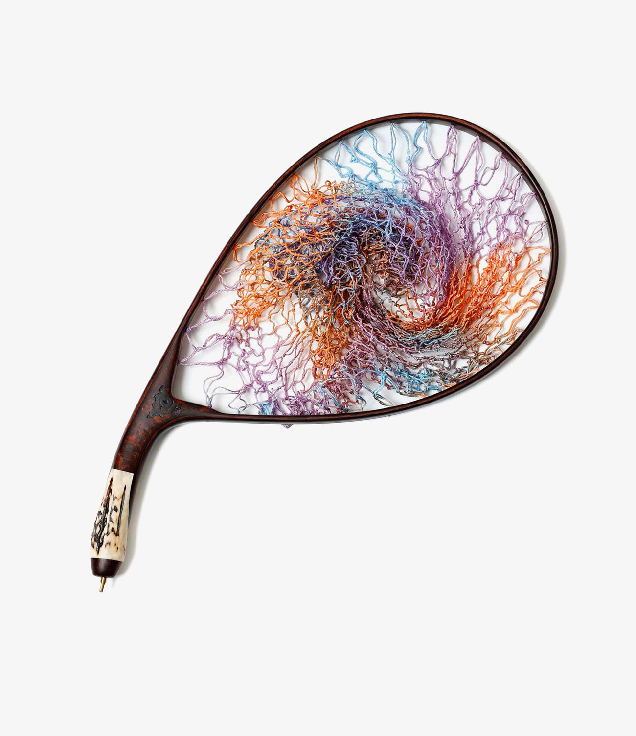 Handmade Tie-Dye Landing Net / Curve - Stag Grip