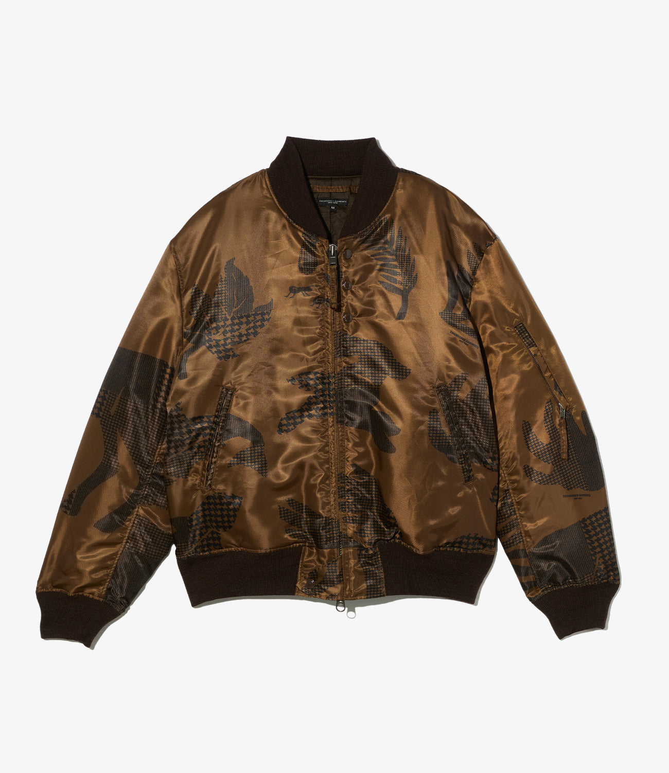 Aviator Jacket - Animal Print Polyester Pilot Twill