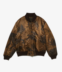 Aviator Jacket - Animal Print Polyester Pilot Twill