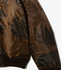 Aviator Jacket - Animal Print Polyester Pilot Twill