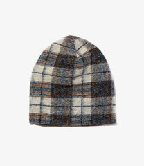 Beanie - Poly Wool Knit Plaid