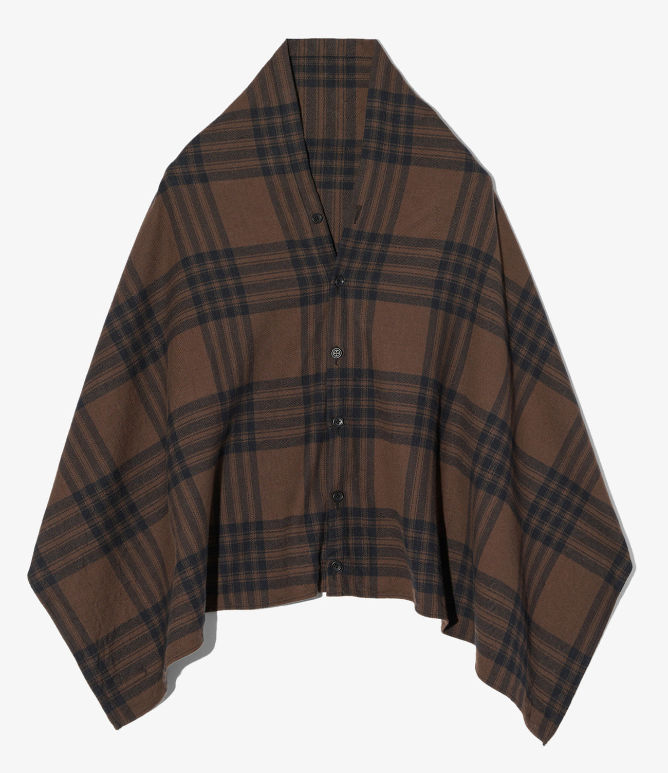 Button Shawl - Cotton Flannel Plaid