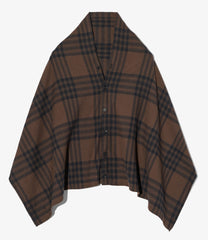 Button Shawl - Cotton Flannel Plaid