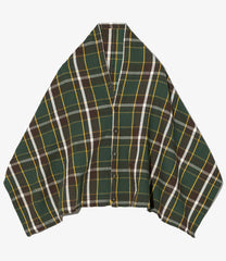 Button Shawl - Cotton Heavy Twill Plaid