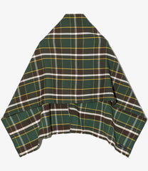 Button Shawl - Cotton Heavy Twill Plaid