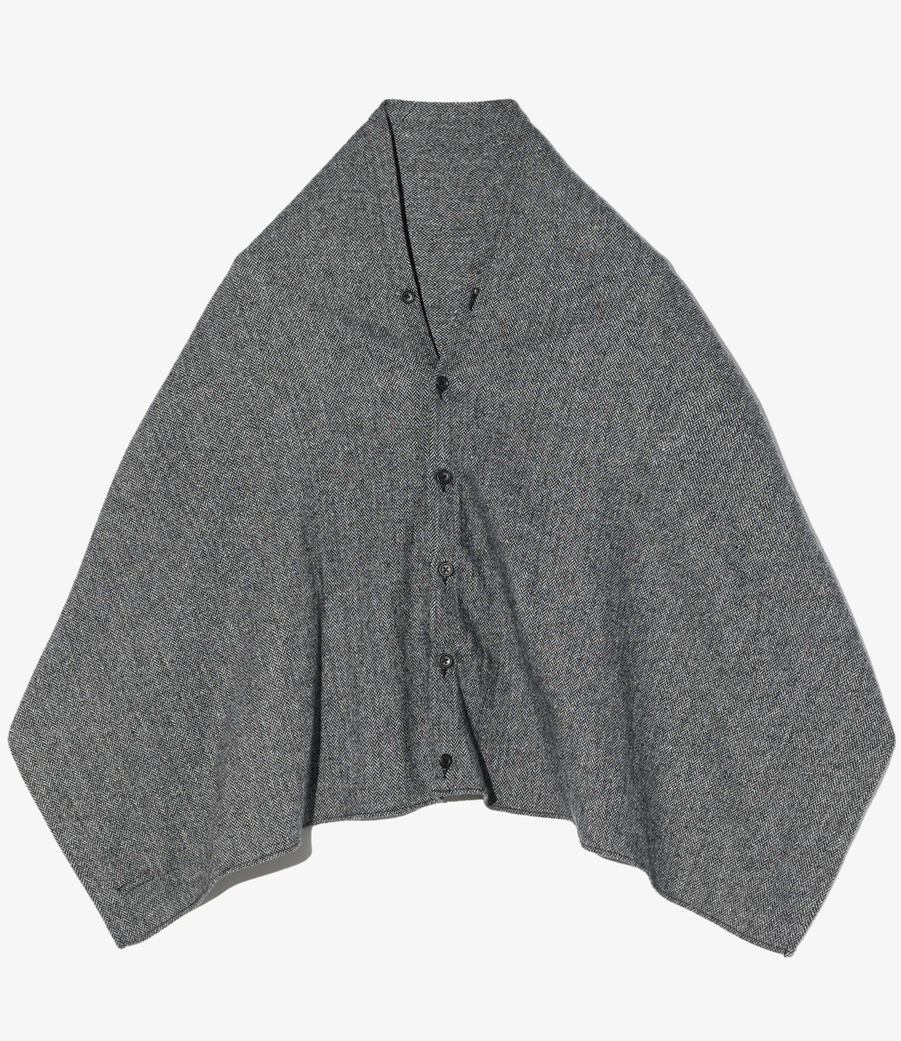 Button Shawl - Poly Wool Herringbone