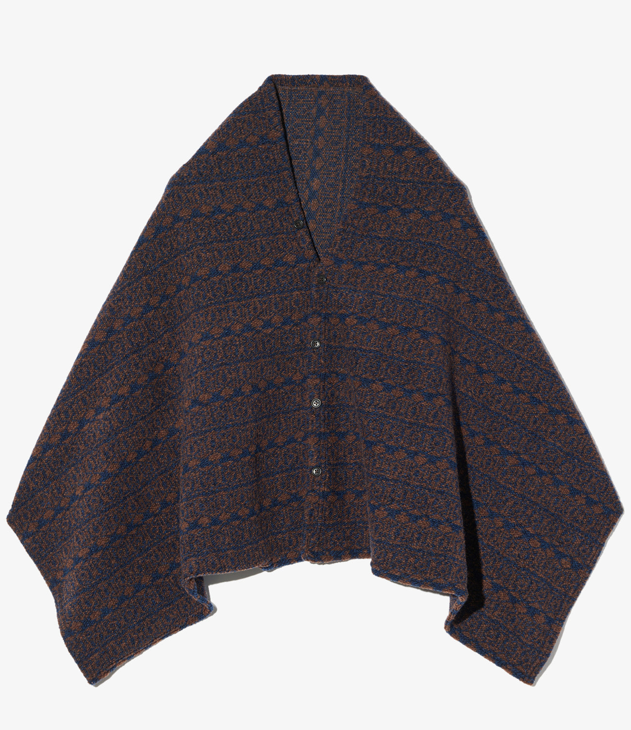 Button Shawl - Horizontal Stripe Sweater Knit