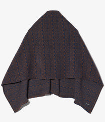 Button Shawl - Horizontal Stripe Sweater Knit
