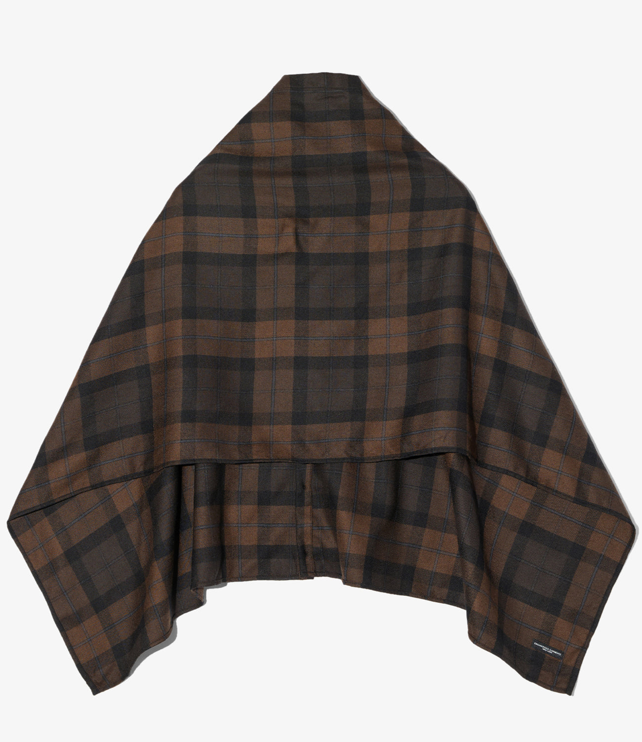 Button Shawl - Worsted Wool Plaid