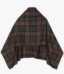 Button Shawl - Worsted Wool Plaid