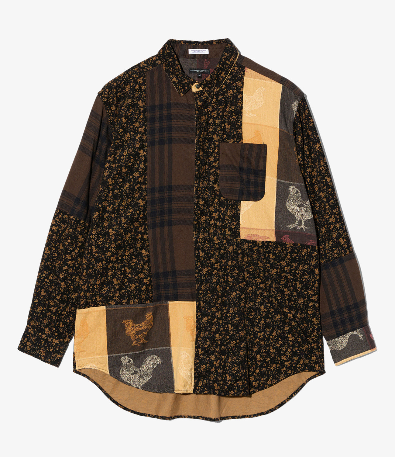 Combo Short Collar Shirt - Cotton　Flannel Plaid